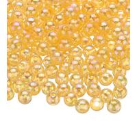 QUARKZMAN 1000pcs Cuentas Redondas de Acrílico de Color AB, 6mm Amarillo Cuentas Espaciadoras de Burbujas Sueltas con Agujero para Pendientes Pulseras Collares Llaveros Manualidades DIY