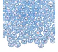 QUARKZMAN 1000pcs Cuentas Redondas de Acrílico de Color AB, 6mm Azul Claro Cuentas Espaciadoras de Burbujas Sueltas con Agujero para Pendientes Pulseras Collares Llaveros Manualidades DIY