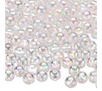 QUARKZMAN 1000pcs Cuentas Redondas de Acrílico de Color AB, 6mm Transparente Cuentas Espaciadoras de Burbujas Sueltas con Agujero para Pendientes Pulseras Collares Llaveros Manualidades DIY