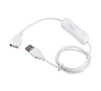 QUARKZMAN 100cm Extensión Cable x 1uds USB Macho a Hembra Adaptador Cable con ON/OFF Interruptor para Computadora y LED Escritorio Lámpara, [Blanco]