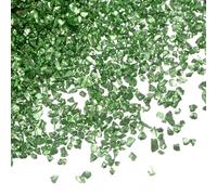 QUARKZMAN 100g de Vidrio Triturado 0.5-2.5mm con Galvanoplastia Brillante, Chips de Vidrio Rotos Irregulares para Manualidades, Arte de Resina, Decoración de Jarrones, Verde Lago