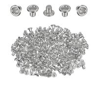 QUARKZMAN 100Pc Passanti Occhielli 2mm 1/9 Pollice Kit Occhielli Argento
