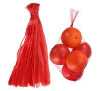QUARKZMAN 100PCS Bolsas Reutilizables De Malla para Productos 13.8 Pulgadas Bolsas para Eclosionar Huevos Lavables Transpirables Malla De Fruta Elástica De Almacenamiento Compras Rojo