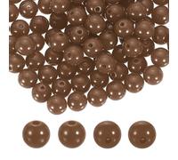 QUARKZMAN 100pcs Cuentas Redondas Acrílicas Marrón Oscuro 10mm Diámetro 1.9mm Agujero Bolitas De Resina Plástica Lisas Cuentas Sueltas Para Hacer Joyería Pulseras Collares Arete DIY