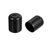 QUARKZMAN 100pcs Protectores de Rosca de Tornillo, 17mm Goma Tapas para Extremos Cubierta de Tapón Redondo de Vinilo para Proteger Roscas Tornillos Tubo Perno, Negro