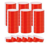 QUARKZMAN 100Pcs Pulseras De Papel Para Eventos, Pulseras Impermeables De Mano Coloridas Para Team Building Parque De Atracciones Concierto E Identificación, Rojo