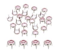 QUARKZMAN 100pcs Tachuelas de Metal, 6x5mm Púas Diamantes de Imitación Remaches Cristal para Ropa Garra Redonda Repuesto para Manualidades DIY Decoración Zapatos Cinturón, Plateado Rosa