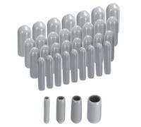 QUARKZMAN 100Pcs Tapones de Goma Redondos 2mm 3mm 4mm 6mm Cubierta de Vinilo Gris Protectores de Rosca de Tornillo Kit de Surtido