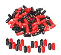 QUARKZMAN 100uds Goma Extremo Tapas Cubierta Surtido 5mm Vinilo Tornillo Rosca Protector para Tornillo Perno Negro Rojo
