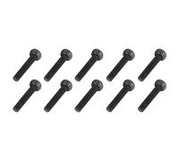 QUARKZMAN 100uds M2x10 Hexagonal Cabeza Tornillos Negro Plana Cabeza | Tapa Perno Sujetadores, 12.9 Aleación Acero, Moleteado Antideslizante, para Hogar Máquina Herramienta