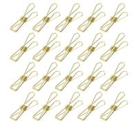 QUARKZMAN 100uds Metal Alambre Huecos Clips 32mm Lindo Mini Carpeta Papel Clip Dorado Tono para Ropa Factura Papel Oficina Suministros