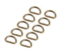 QUARKZMAN 10mm D Anillo x 100uds Medio Redondo No Soldado para Llave y Delantal Correas, [Tono Bronce]
