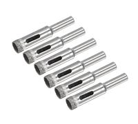 QUARKZMAN 10mm Diamante Taladro Brocas x 6uds Derrado Hueco Núcleo Agujero Sierra Vidrio Azulejo Abridor para Cerámica Porcelana Mármol, [Plateado Tono]