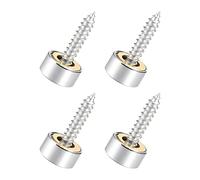 QUARKZMAN 10mm Espejo Tornillos x 4uds Pulido Inoxidable Acero Decorativas Tapas Cubierta Sujetadores para Decorativo Espejo y Letrero Publicidad Herraje, [Plateado]