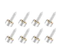 QUARKZMAN 10mm Espejo Tornillos x 8uds Cepillado Inoxidable Acero Decorativas Tapas Cubierta Sujetadores para Decorativo Espejo y Letrero Publicidad Herraje, [Plateado]