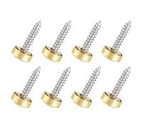 QUARKZMAN 10mm Espejo Tornillos x 8uds Pulido Oro Decorativo Tapas Cubierta Sujetadores para Decorativo Espejo y Letrero Publicidad Herraje, [Oro]