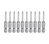 QUARKZMAN 10pcs #0 Phillips Punta de Destornillador, PH0 Puntas Atornillador Imantada Cruzada Magnética S2 Acero 1/4" Vástago Hexagonal Brocas de Taladro Industrial, 50mm x 3mm (L*D）