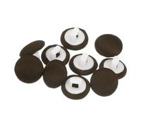 QUARKZMAN 10Pcs 16L Botón de Costura Redondo de Plástico de 10 mm Cubierto de Tela de Tela de 16L para Trajes, Vestidos y Blusas, Color Marrón Claro