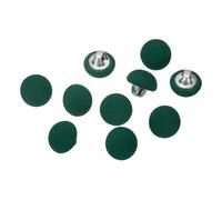 QUARKZMAN 10pcs 16L Botones Redondos Cubiertos De Tela De 10mm 3/8" Con Vástago De Metal Para Coser DIY Botones Artesanales De Reemplazo, Verde Lago