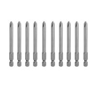 QUARKZMAN 10pcs #2 Phillips Punta de Destornillador, PH2 Puntas Atornillador Imantada Cruzada Magnética S2 Acero 1/4" Vástago Hexagonal Brocas de Taladro Industrial, 80mm x 6mm (L*D）