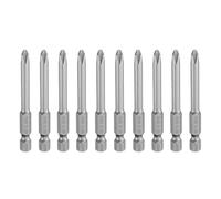 QUARKZMAN 10pcs #2 Phillips Punta de Destornillador, PH2 Puntas Atornillador Imantada Cruzada Magnética S2 Acero 1/4" Vástago Hexagonal Brocas de Taladro Industrial, 65mm x 5mm (L*D）
