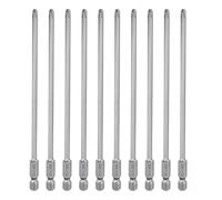 QUARKZMAN 10pcs #2 Phillips Punta de Destornillador, PH2 Puntas Atornillador Imantada Cruzada Magnética S2 Acero 1/4" Vástago Hexagonal Brocas de Taladro Industrial, 150mm x 4mm (L*D）