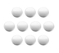 QUARKZMAN 10pcs 24L Botones Redondos De Metal 15mm 5/8" Zinc Aleación Vástago Plano Botones De Costura Para Ropa Decoración Accesorios DIY, Plateado