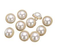 QUARKZMAN 10pcs 24L Perla Dorada Botones De Metal Para Coser 15mm 5/8" Redondos Botones Para Abrigo De Mujer Con Vástago De Plástico Reemplazo DIY Botón Para Coser Suéter Manualidades, #1