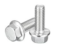 QUARKZMAN 10Pcs 3/8-16 x 1" Pernos Cabeza Hexagonal Con Brida, Tornillos Hexagonales Con Brida Acero Inoxidable 304, Tornillos Con Brida Hexagonal Grado 5.8 Para Electrodomésticos, Plateado
