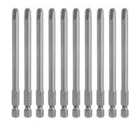 QUARKZMAN 10pcs #3 Phillips Punta de Destornillador, PH3 Puntas Atornillador Imantada Cruzada Magnética S2 Acero 1/4" Vástago Hexagonal Brocas de Taladro Industrial, 100mm x 6mm (L*D）