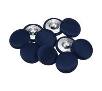 QUARKZMAN 10Pcs 32L Botón de Tela Cubierto de Tela de 20 mm de Diámetro con Vástago de Plástico para Coser En Trajes, Vestidos y Blusas, Color Azul Marino
