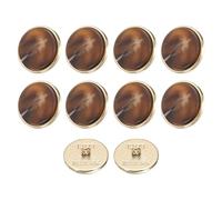 QUARKZMAN 10pcs 32L Botones Redondos De Costura De Patrón Metálico 20mm 4/5" Patrón De Flecha Botón De Resina De Reemplazo Para Costura De Ropa Y DIY, Marrón Oscuro
