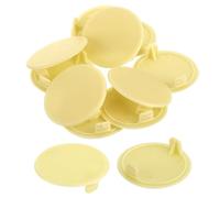 QUARKZMAN 10pcs 35mm Tapones para Orificios de Bisagra, Cubierta de Agujeros Tapas Redondas de Orificio Oculto de Plástico Tapa de Inserción para Muebles Armario Gabinete, Amarillo Claro