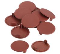 QUARKZMAN 10pcs 35mm Tapones para Orificios de Bisagra, Cubierta de Agujeros Tapas Redondas de Orificio Oculto de Plástico Tapa de Inserción para Muebles Armario Gabinete, Marrón Rojizo
