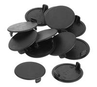QUARKZMAN 10pcs 35mm Tapones para Orificios de Bisagra, Cubierta de Agujeros Tapas Redondas de Orificio Oculto de Plástico Tapa de Inserción para Muebles Armario Gabinete, Negro