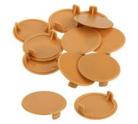 QUARKZMAN 10pcs 35mm Tapones para Orificios de Bisagra, Cubierta de Agujeros Tapas Redondas de Orificio Oculto de Plástico Tapa de Inserción para Muebles Armario Gabinete, Marrón Claro