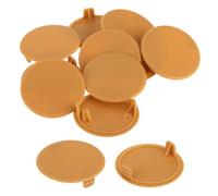 QUARKZMAN 10pcs 40mm Tapones para Orificios de Bisagra, Cubierta de Agujeros Tapas Redondas de Orificio Oculto de Plástico Tapa de Inserción para Muebles Armario Gabinete, Marrón Claro