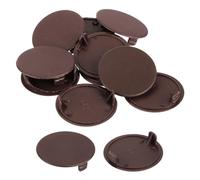 QUARKZMAN 10pcs 40mm Tapones para Orificios de Bisagra, Cubierta de Agujeros Tapas Redondas de Orificio Oculto de Plástico Tapa de Inserción para Muebles Armario Gabinete, Marrón Oscuro