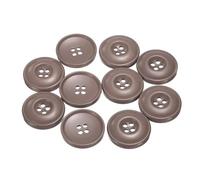QUARKZMAN 10pcs 48L Botones De Costura 1-1/4"(30mm) Resina Redondos Planos 4 Agujeros Para Abrigos Suéter Costura Ropa Y DIY, Marrón