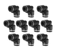 QUARKZMAN 10pcs Accesorios de Conexión Rápida G 1/4 Tubo OD 90 Codo Adaptador Neumático Conector Rápido Manguera de Aire para Tuberías de Agua Aire Aceite Negro
