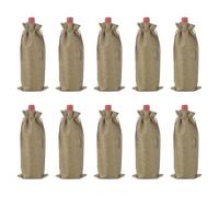 QUARKZMAN 10pcs Bolsas De Vino De Arpillera, Bolsas Regalo Para Botellas De Vino Con Cordon, Cubiertas Para Botellas De Licor Para Bodas Navidad Cumpleaños Fiestas Favores, Café