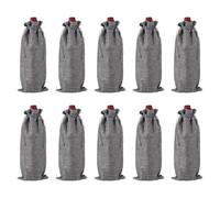 QUARKZMAN 10pcs Bolsas De Vino De Arpillera, Bolsas Regalo Para Botellas De Vino Con Cordones, Fundas Para Botellas De Licor Para Favores De Boda Navidad Cumpleaños Fiestas, Gris
