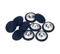 QUARKZMAN 10pcs Botones Cubiertos de Tela, 15mm 24L Botones Redondos de Costura de Tela Algodón Broche Vástago Metálico para Trajes, Vestidos, Blusas y Suéteres, Azul Marino Oscuro
