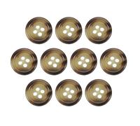 QUARKZMAN 10pcs Botones de Abrigo, 15mm Redondo Botón Resina Natural para Cárdigans Costura 4 Agujeros Decorativo Coser Repuestos para Bricolaje Decoración Manualidad Pantalones, 7# Marrón
