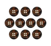 QUARKZMAN 10pcs Botones de Abrigo, 20mm Redondo Botón Resina Natural para Cárdigans Costura 4 Agujeros Decorativo Coser Repuestos para Bricolaje Decoración Manualidad Pantalones, 5# Marrón