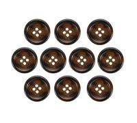 QUARKZMAN 10pcs Botones de Abrigo, 23mm Redondo Botón Resina Natural para Cárdigans Costura 4 Agujeros Decorativo Coser Repuestos para Bricolaje Decoración Manualidad Pantalones, 5# Marrón