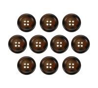 QUARKZMAN 10pcs Botones de Abrigo, 25mm Redondo Botón Resina Natural para Cárdigans Costura 4 Agujeros Decorativo Coser Repuestos para Bricolaje Decoración Manualidad Pantalones, 5# Marrón