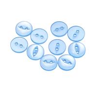 QUARKZMAN 10pcs Botones de Costura Redondos Azul Cielo de 16L 10mm 3/8" Resina 2 Agujeros Ojo de Pez Botón de Repuesto para Manualidades Pantalones Vestido Falda Ropa Cierre de Botones