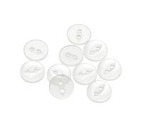 QUARKZMAN 10pcs Botones de Costura Redondos Blancos de 16L 10mm 3/8" Resina 2 Agujeros Ojo de Pez para Manualidades Botón de Repuesto para Pantalones Vestidos Faldas Ropa Cierre de Botones