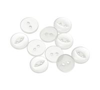 QUARKZMAN 10pcs Botones de Costura Redondos Blancos de 24L 15mm 5/8" Resina 2 Agujeros Ojo de Pez Botón de Repuesto para Pantalones de Costura Vestido Falda Ropa Botones de Cierre